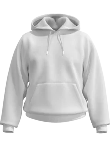 Dukserica od trokonca klasičnog kroja u bijeloj varijanti