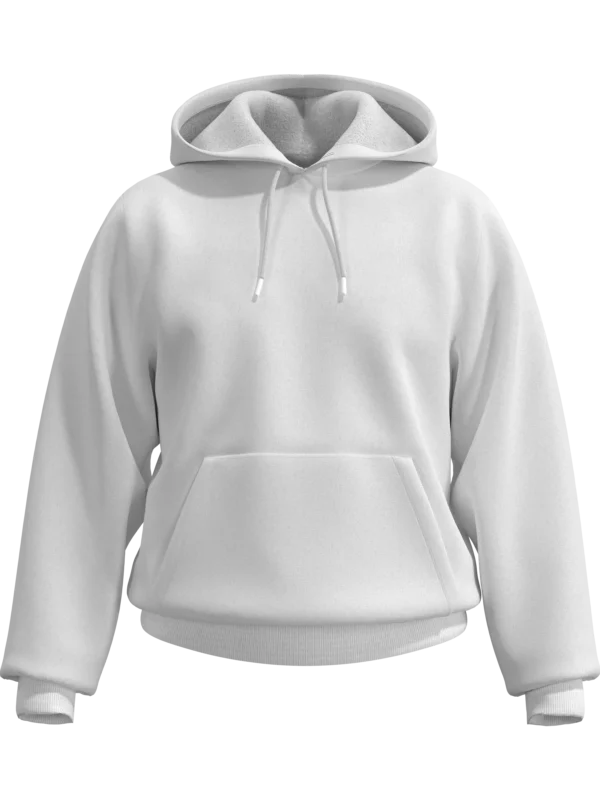 Dukserica od trokonca klasičnog kroja u bijeloj varijanti