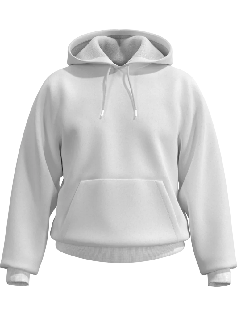 Dukserica od trokonca klasičnog kroja u bijeloj varijanti