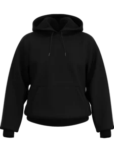 Dukserica od trokonca klasičnog kroja u crnoj varijanti