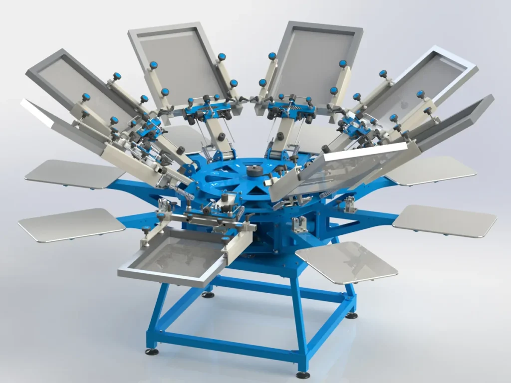 Sito karusel za štampu na tekstilu – višebojna ručna mašina